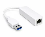 Adaptateur USB vers Gbit LAN pour MAC et PC, USB 3.0 (2.0) A mâle vers RJ45 femelle, blanc, DINIC Polybag