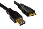 USB 3.0 Kabel A Stecker auf micro B 3.0 Stecker, vergoldete Kontakte, schwarz, 0,20m, DINIC Polybag