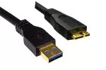 USB 3.0 Cable A male to micro B male, black, 0,20m