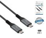 DINIC USB C 4.0 Daten u. Ladekabel, Typ C auf C, PD 240W, 40Gbps, Alu Stecker, Nylon Kabel, schwarz, Box mit Euroloch, 0.50m