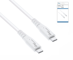 Kabel DINIC USB C 4.0, 240 W PD, 40 Gb/s, bílý, 0,5 m, typ C na C, vnější průměr 5,2 mm, TPE, čip E-Mark, krabička DINIC
