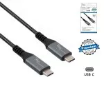 DINIC USB C 4.0 kabelis, 240 W PD, 40 Gbps, 1,5 m, nuo C tipo iki C, aliumininis kištukas, nailoninis kabelis, DINIC dėžutė