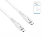 DINIC USB C 4.0 Kabel, 240W PD, 40Gbps, weiß, 1,5m Typ C auf C, OD 5,2mm, TPE, E-Mark chip, DINIC Box