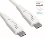 DINIC USB C 4.0-kabel, 240 W PD, 40 Gbps, hvid, 0,5 m type C til C, OD 5,2 mm, TPE, E-Mark-chip, DINIC-boks