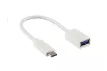 USB 3.1 Adapter Type C male to USB 3.0 Type A female, white, 0,20m