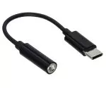 USB-C Adapter auf 3,5mm Audio (digital), weiß, mit Chipsatz, schwarz, DINIC Polybag