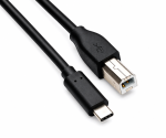 USB кабел тип C към USB 2.0 B щепсел, черен, полиетиленов плик DINIC, 0,50 м