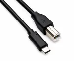 Καλώδιο USB τύπου C σε βύσμα USB 2.0 B, μαύρο, πολυσακούλα DINIC, 0,50m