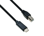 USB kabelis no C tipa uz USB 2.0 B kontaktdakšu, melns, DINIC polipakete, 0,50 m