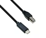 USB cable type C to USB 2.0 B plug, black, DINIC polybag, 0.50m