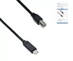 USB Cable Type C male to USB 2.0 Type B male, black, 1,00m