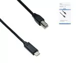 USB Kabel Typ C auf USB 2.0 B Stecker, schwarz, 1,00m, DINIC Box (Karton)