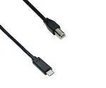 USB Cable Type C male to USB 2.0 Type B male, black, 1,00m