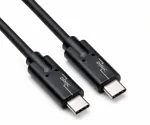 USB 3.2 кабел за пренос на данни и зареждане, тип C-C щепсел, поддържа 100W (20V/5A) зареждане, черен, полиетиленов плик, 0,50 м