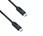 USB 3.2 Kabel Typ C auf C Stecker, bis 20 GBit/s u. 100W (20V/5A) Aufladung, schwarz, 0,50m, Polybag