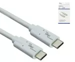 Cable USB 3.2 tipo clavija C-C, blanco, 0,50 m, admite carga de 100 W (20 V/5 A), caja (cartón)