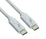 USB 3.2 Daten u. Ladekabel, Typ C-C Stecker, unterstützt 100W (20V/5A) Aufladung, weiß, DINIC Polybag, 0,50m