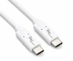 USB 3.2 кабел за пренос на данни и зареждане, тип C-C щепсел, поддържа 100W (20V/5A) зареждане, бял, полиетиленов плик DINIC, 0,50 м