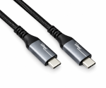 USB 3.2 HQ кабел за пренос на данни и зареждане, тип C-C щепсел, поддържа 100W (20V/5A) зареждане, 20 GBit/s, черен, полиспаст, 1 м