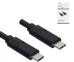 USB 3.2 Kabel Typ C auf C Stecker, bis 20 GBit/s u. 100W (20V/5A) Aufladung, schwarz, 1m, DINIC Box (Karton)