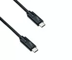 USB 3.2 Kabel Typ C auf C Stecker, bis 20 GBit/s u. 100W (20V/5A) Aufladung, schwarz, 1m, Polybag