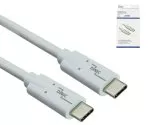 USB 3.2 cable type C-C plug, white, 2 m, supports 100W (20V/5A) charging, box (carton)