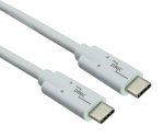 USB 3.2 Kabel Typ C-C Stecker, weiß, 1m, unterstützt 100W (20V/5A) Aufladung, Polybag