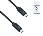 USB 3.2 Kabel Typ C auf C Stecker, bis 20 GBit/s u. 100W (20V/5A) Aufladung, schwarz, 2m, DINIC Box (Karton)