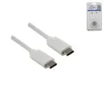 USB 3.2 cable type C to C male, supports 100W (20V/5A) charging, white, 2m, DINIC Blister