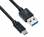 USB 3.1 Kabel Typ C - 3.0 A Daten u. Ladekabel, 5Gbps, 3A charging, schwarz, DINIC Polybag, 0.5m