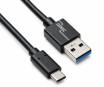 USB 3.1 кабел тип C - кабел за пренос на данни и зареждане 3.0 A, 5Gbps, 3A зареждане, черен, полиетиленов плик DINIC, 0,5 м