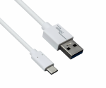 USB 3.1 Kabel Typ C - 3.0 A Daten u. Ladekabel, 5Gbps, 3A charging, weiß, DINIC Polybag, 0.5m