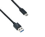 USB 3.1 Kabel Typ C - 3.0 A Stecker, 5Gbps, 3A charging, schwarz, 1,00m, Polybag