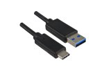 USB 3.1 Kabel Typ C - 3.0 A Stecker, 5Gbps,2A charging, schwarz, 3,00m, Polybag