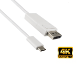 USB 3.1 Kabel Typ C Stecker auf DisplayPort Stecker, 4K*2K@60Hz, weiß, DINIC Blister, 2m