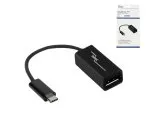 Adapter USB typu C do DisplayPort, 4k przy 60 Hz, USB 3.1, USB męski do DP żeński, czarny, DINIC box z otworem Euro,