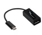 Adapter USB 3.1 Type C hím és DisplayPort női csatlakozó, 4K*2K@60Hz, fekete, polizsák