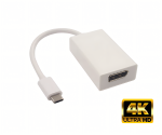 Adapter USB 3.1 typ C-kontakt till DisplayPort-uttag, 4K*2K@60Hz, vit, DINIC-blisterförpackning
