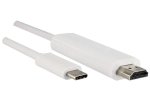 USB 3.1 cable type C male to HDMI male, 4K2K@60Hz, HDCP, HDR, white, length 1,00m, blister