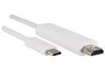 USB 3.1 Kabel Typ C Stecker auf HDMI Stecker, 4K2K@60Hz, HDCP, HDR, weiß, Länge 1,00m, Blister