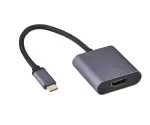 Adapter USB C to HDMI, aluminium, USBC plug to HDMI socket, 4K*2K@60Hz, HDR,HDCP, space grey, DINIC polybag