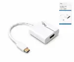 Adapter USB Typ C Stecker auf HDMI Buchse, 4K*2K@60Hz, HDR, weiß, DINIC Box mit Euroloch