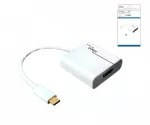 Adapter USB type C plug to HDMI socket, 4K*2K@60Hz, HDR, white, DINIC box with Euro hole