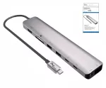 USB-C 9-in-1 adapter, HDMI 4K/60Hz, 3.5mm audio 2x USB-A, USB-C load PD, USB-C data, SD/TF, RJ45, DINIC Box