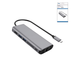 USB-C uz 2x USB 3.0, HDMI, RJ45, SD, USB-C SD karšu lasītājs, 1x USB-C datu pārraide + PD 100 W