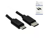 USB 3.1 kabel tip C - mikro B, črn, DINIC škatla z evro luknjo, 1 m