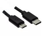 USB 3.1 kabel tipa C – mikro B, črn, DINIC škatla z evro luknjo, 2 m