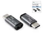 Адаптер, USB C щепсел към micro USB гнездо, алуминий, космическо сиво, DINIC кутия с евроотвор