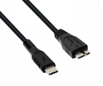 USB C to USB 3.0 micro B cable, black, 2 m DINIC polybag