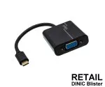 Adaptateur USB 3.1 type C mâle vers VGA femelle , noir, sous blister